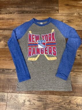 NHL New York Rangers youth large 14-16 Long Sleeve Raglan Shirt